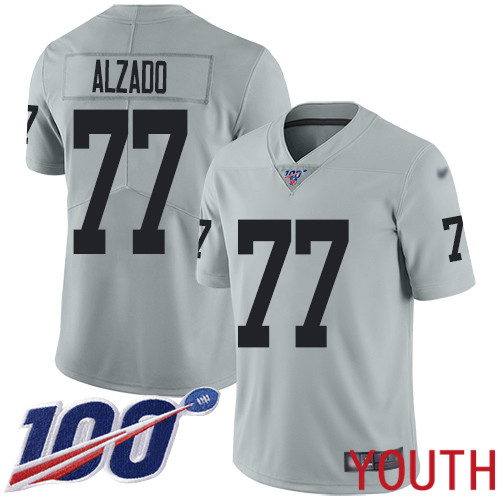 Oakland Raiders Limited Silver Youth Lyle Alzado Jersey NFL Football 77 100th Season Inverted Legend Jersey
